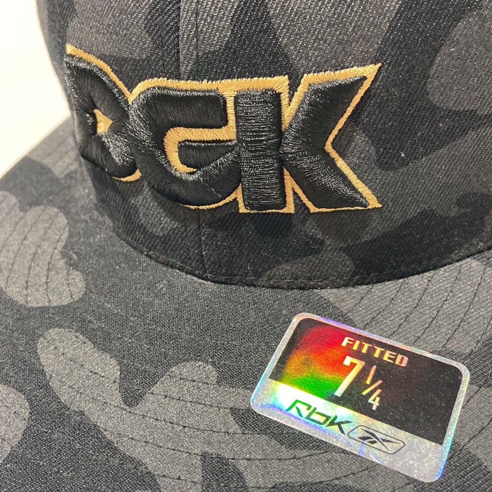 DGK Flat Bill Skate Hat. Size 7 1/4. Black & Gray Camo and Gold